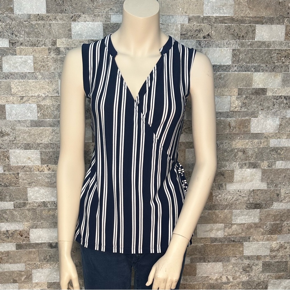 Striped Wrap Blouse